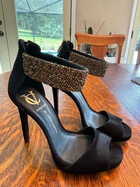 Vince Camuto Signature black suede high heels